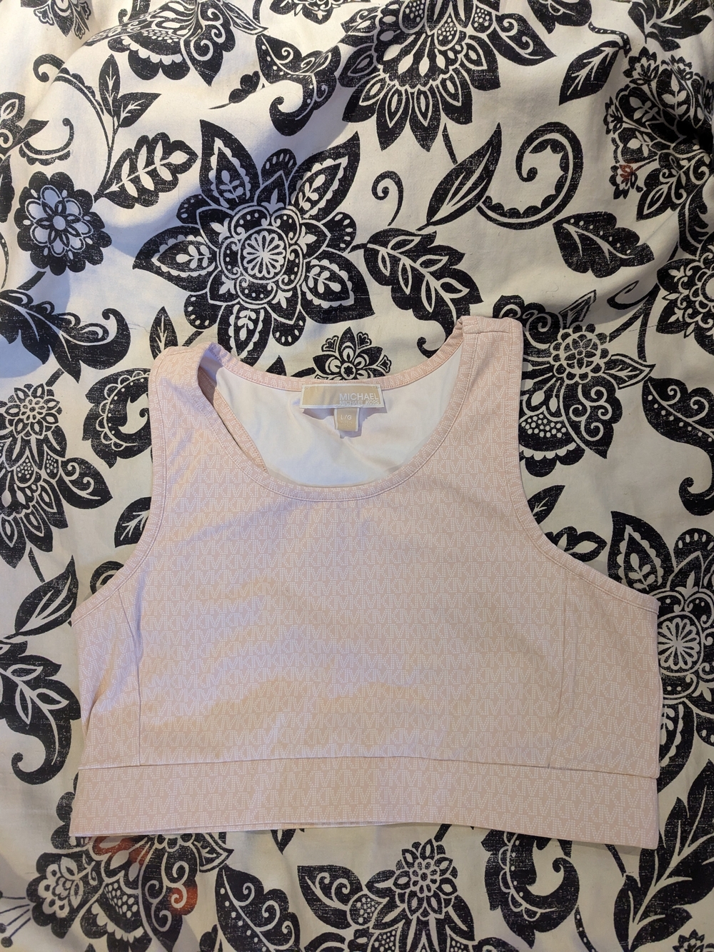 MICHAEL Kors Pink Crop Tank Top Sports Bra Large Like New